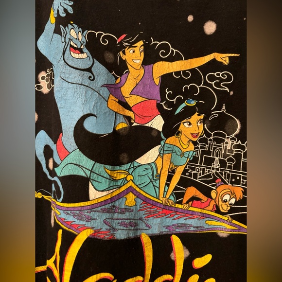 Disney Aladdin Bleach Washed T-Shirt. - Picture 4 of 7